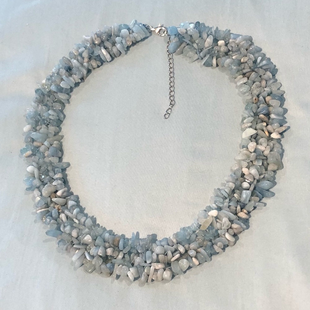 ✨Genuine Aquamarine nugget necklace!